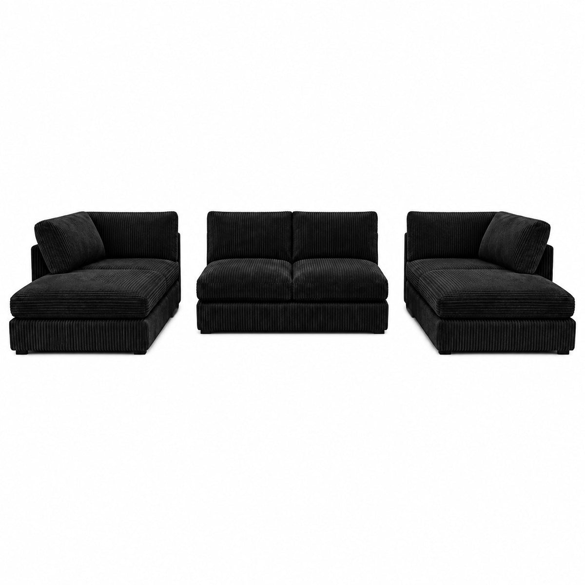 Jumbo Cord U-Shape Sofa with Footstool – Full Back in jumbo cord – detail view 5