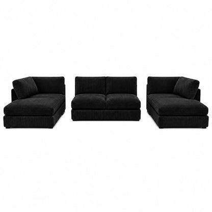 Jumbo Cord U-Shape Sofa with Footstool – Full Back in jumbo cord – detail view 5