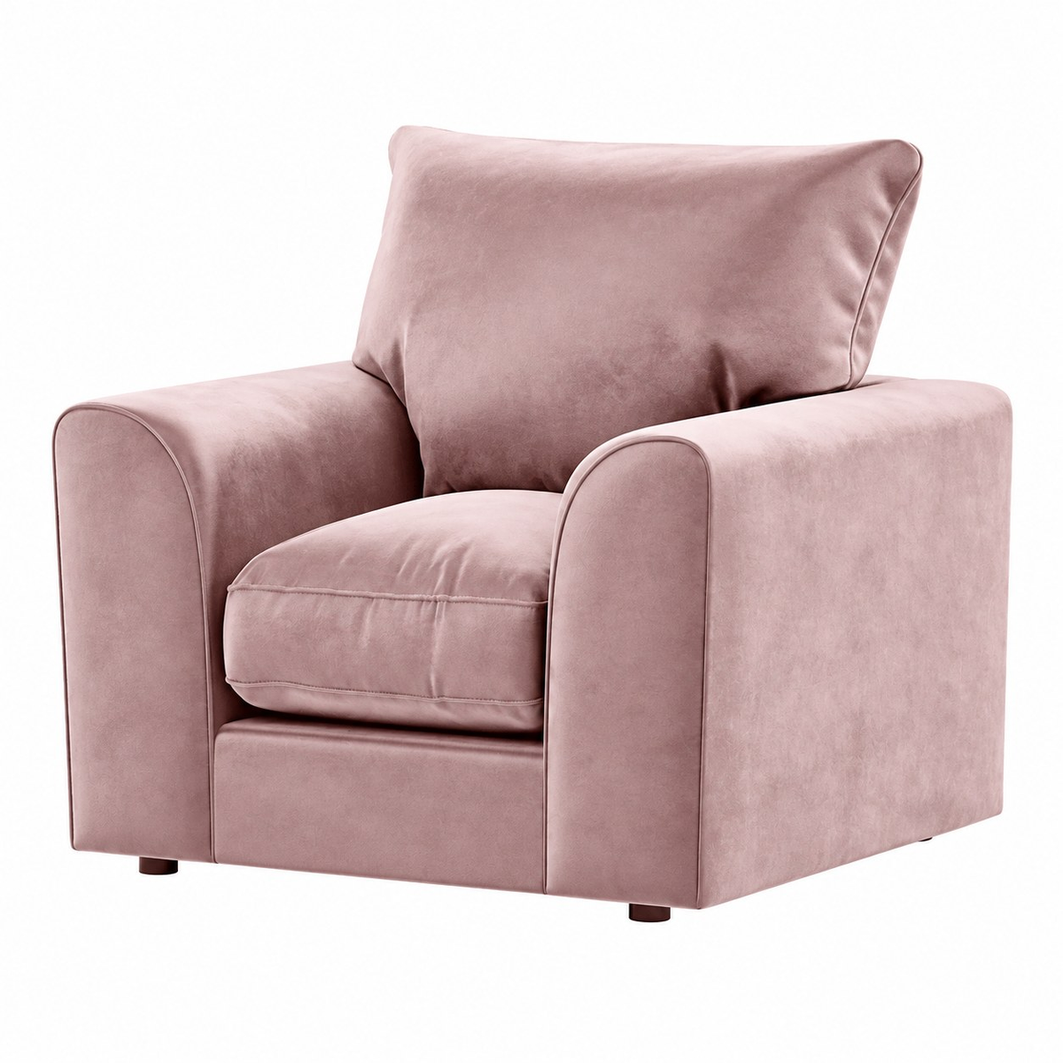 Plush Velvet Armchair in Pink plush velvet