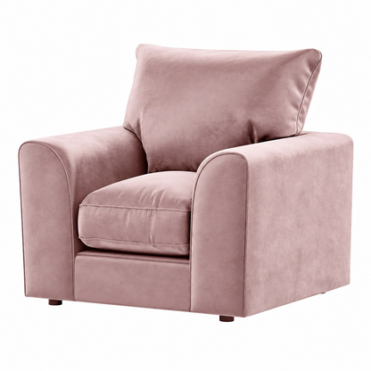 Plush Velvet Armchair in Pink plush velvet