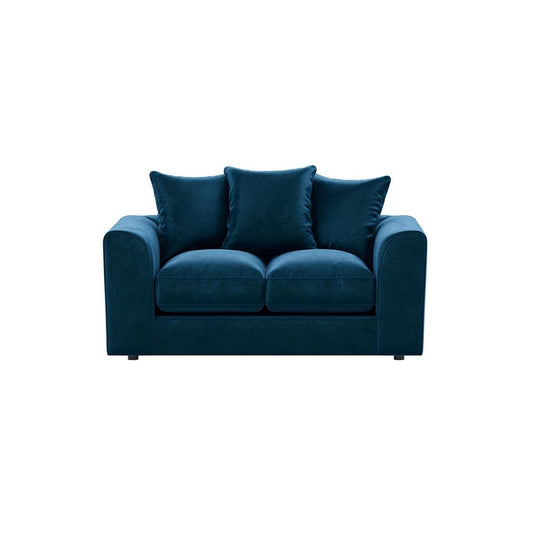 Plush Velvet Sofa 2 Seater in Blue plush velvet