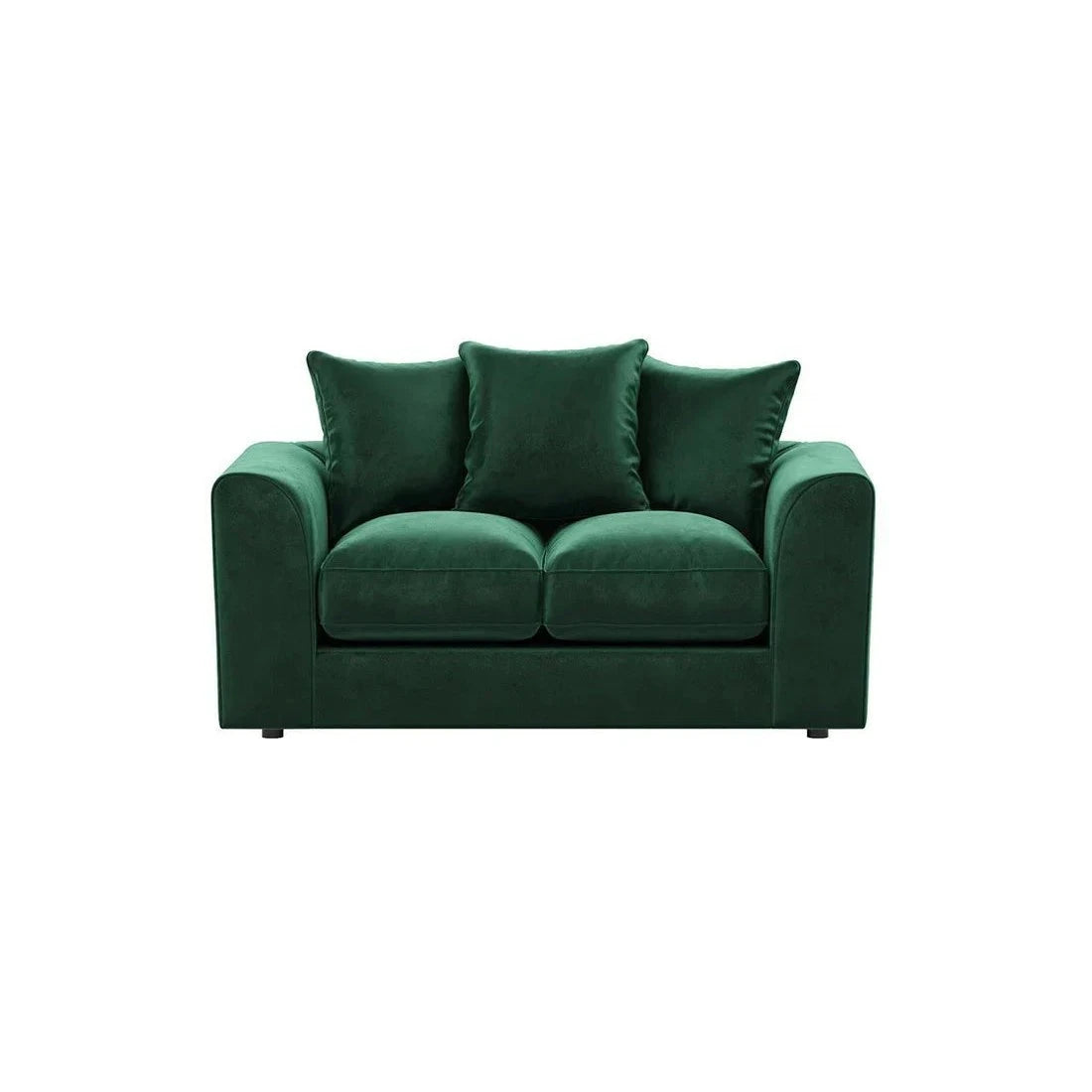 Plush Velvet Sofa 2 Seater in Green plush velvet
