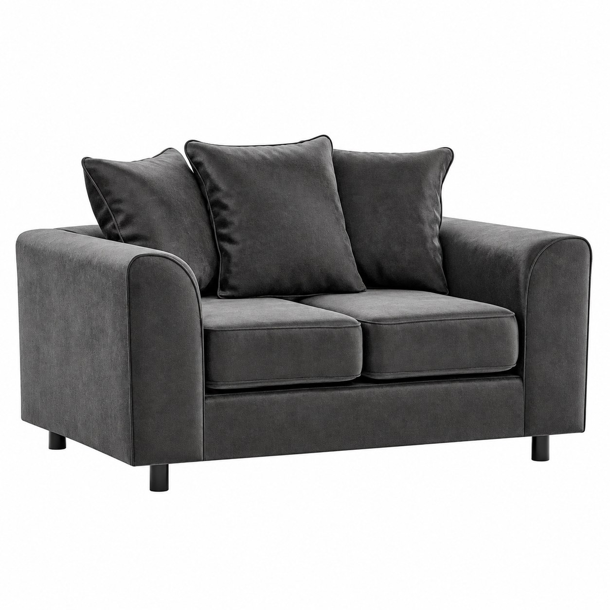 Plush Velvet Sofa 2 Seater in Grey plush velvet