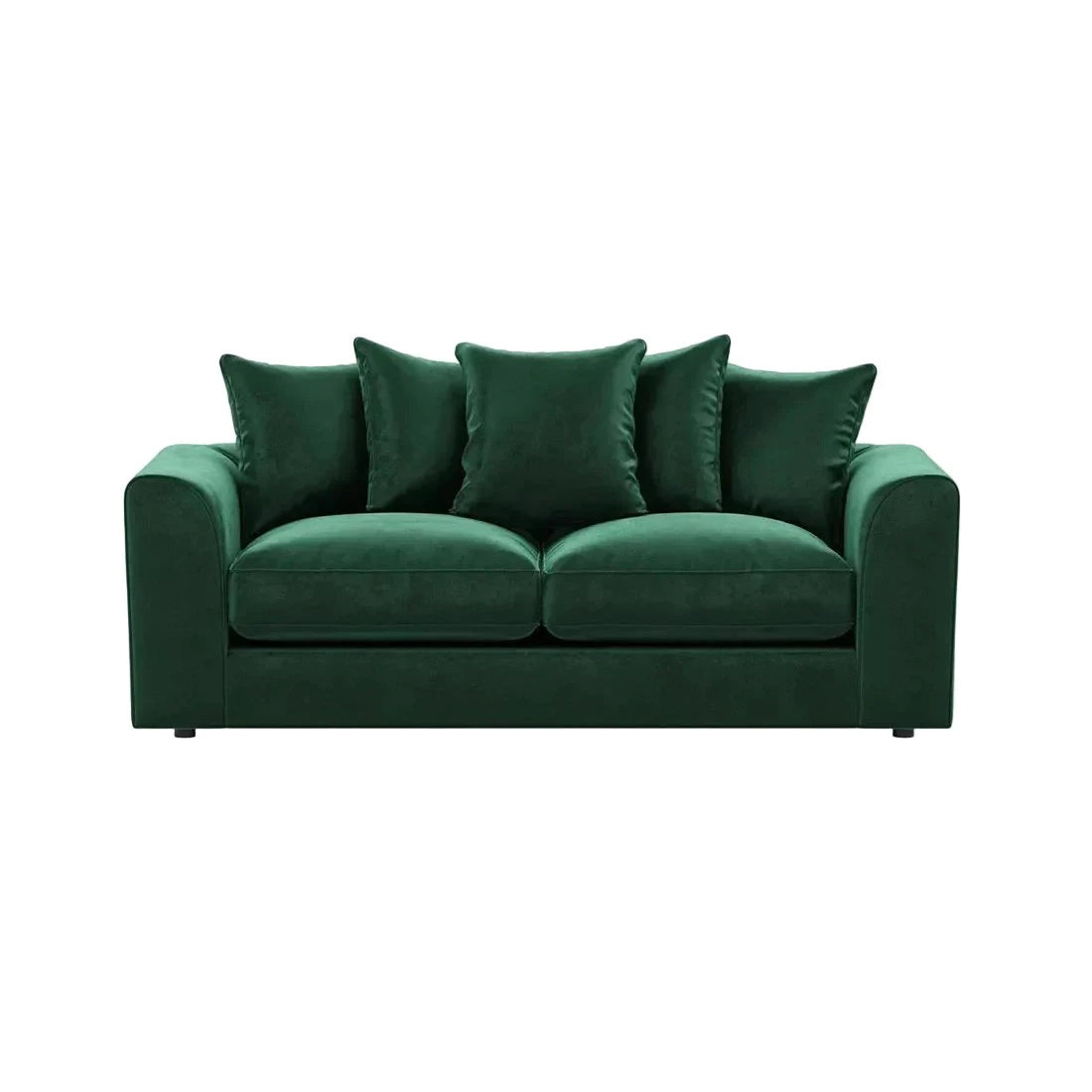 Plush Velvet Sofa 3 Seater in Green plush velvet