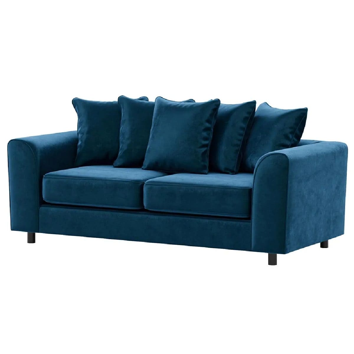 Plush Velvet Sofa 3 Seater in Blue plush velvet